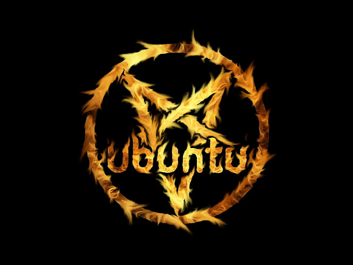 ubuntu, satanic, pentagram Free HD Wallpaper