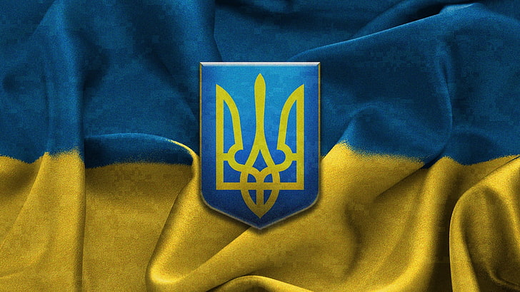 Ukrainian Patch, insignia, indoors, textured, yellow Free HD Wallpaper