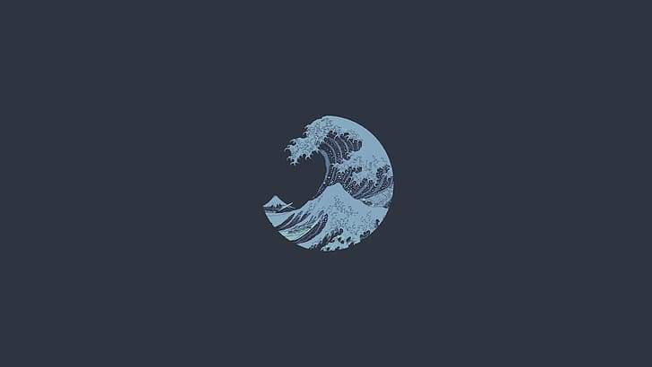 waves, the great wave off kanagawa, Kanagawa, blue Free HD Wallpaper