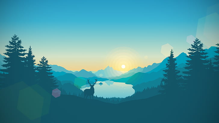 3840X2160, minimal, lakeside, firewatch, sunrise Free HD Wallpaper