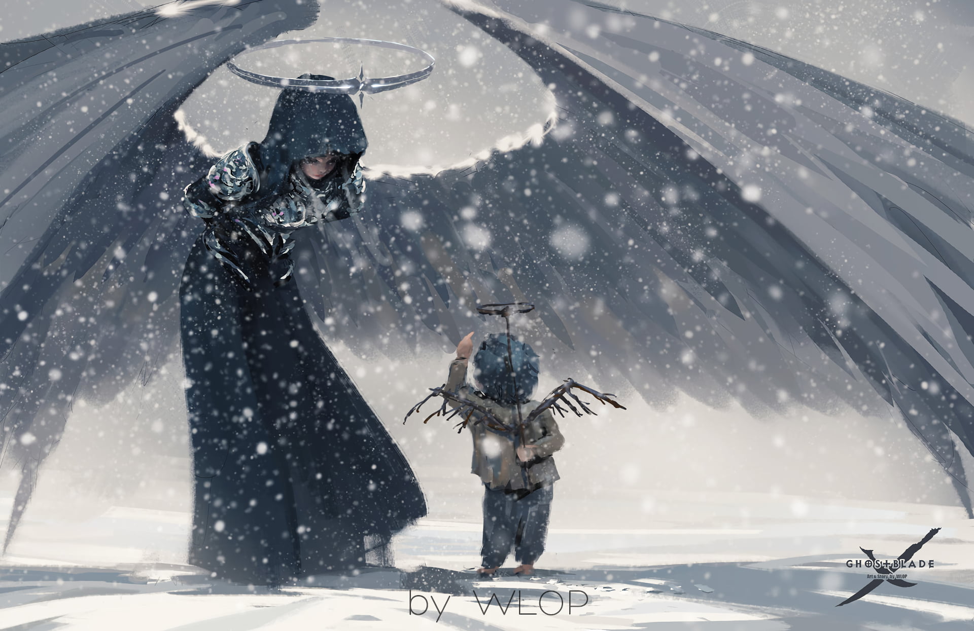 Aeolian by Wlop, cold temperature, winter, ghostblade, clothing
