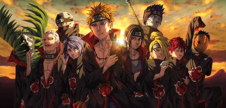 Akatsuki Members, itachi uchiha, naruto, kakuzu naruto, hidan naruto Free HD Wallpaper