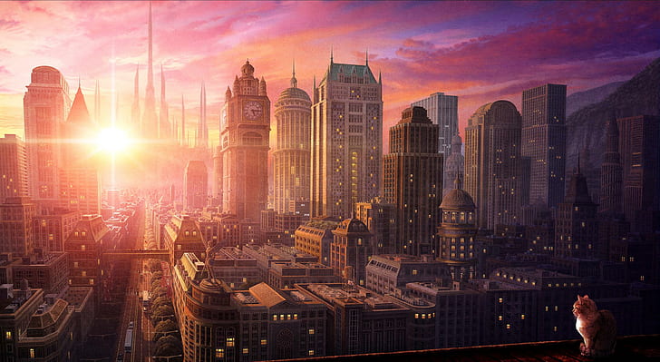 and, city, rise, abstract Free HD Wallpaper