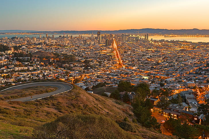 Best Beaches in San Francisco, dusk, urban, landmarks, american Free HD Wallpaper