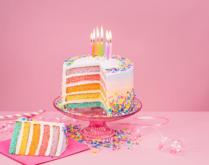 Birthday Cake with 9 Candles, cake, holiday, candle, birthday Free HD Wallpaper