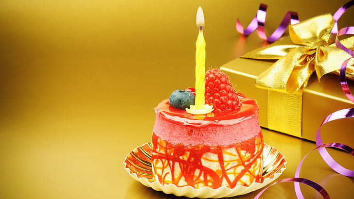 Birthday Party Cake with Candles, mini, Birthday, Mini, birthday Free HD Wallpaper