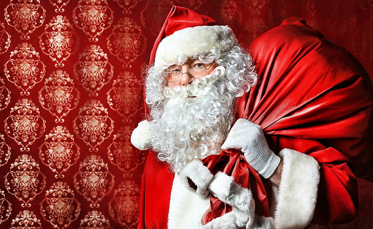 claus, beard, christmas, santa Free HD Wallpaper