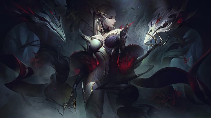 Coven Zyra, pixel art, evelynn league of legends, shadow, dark Free HD Wallpaper