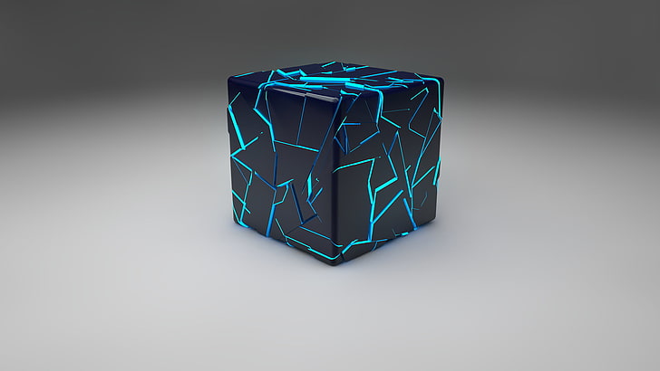 Cube HD, creativity, black background, single object, technology Free HD Wallpaper