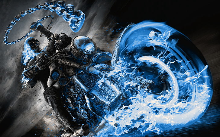 Ghost Rider vs Vengeance, creativity, water, revenge spirit, day Free HD Wallpaper