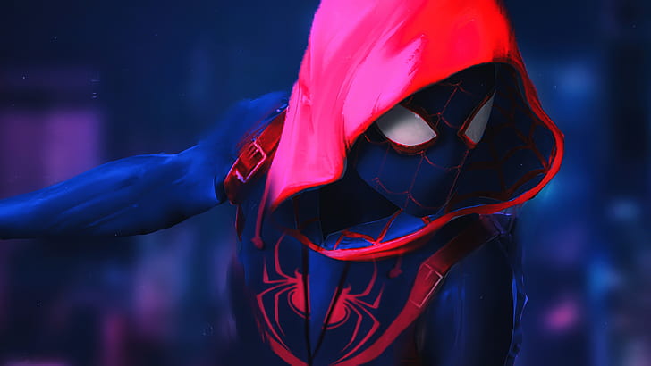 Into the Spider Verse 1080, animated, 2018, spider, artwork Free HD Wallpaper