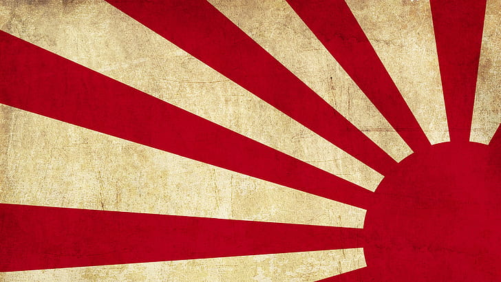 Japan Sun Flag, sun, rising sun, Rising Sun, red Free HD Wallpaper