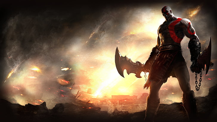 Kratos Norse Mythology, back lit, god of war, event, performance Free HD Wallpaper