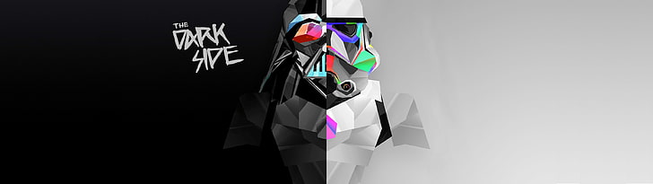 Minimalist Dual Screen, stormtrooper, darth vader, multiple display, star wars Free HD Wallpaper