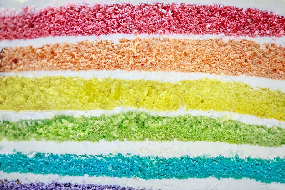 Pastel Rainbow Cake, birthday, still life, readytoeat, food Free HD Wallpaper