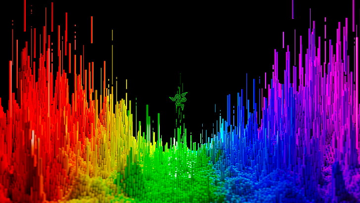 Rainbow Razer Logo, vibrant, stock, abstract, razer blade 15 Free HD Wallpaper