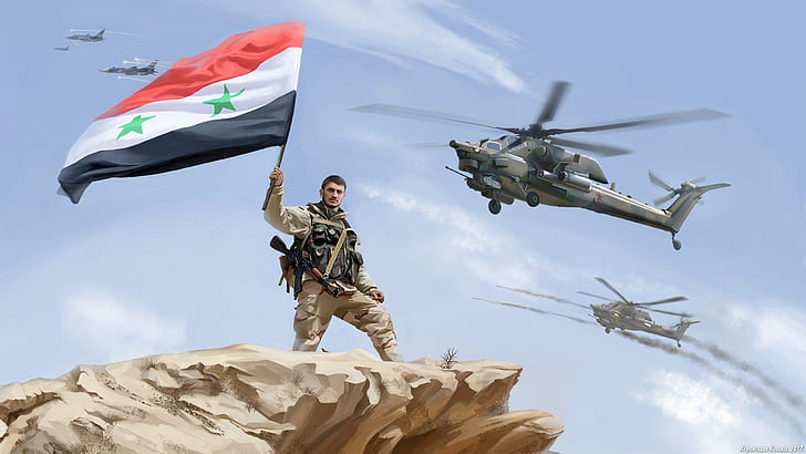 Syrian Rebels, helicopter, ak47, AK-47, syria Free HD Wallpaper