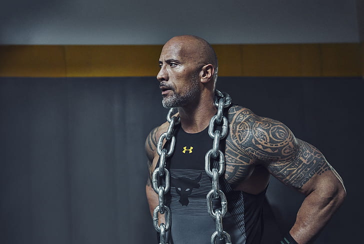 Under Armour The Rock Collection, the rock, dwayne johnson, dwayne johnson the rock, chain Free HD Wallpaper