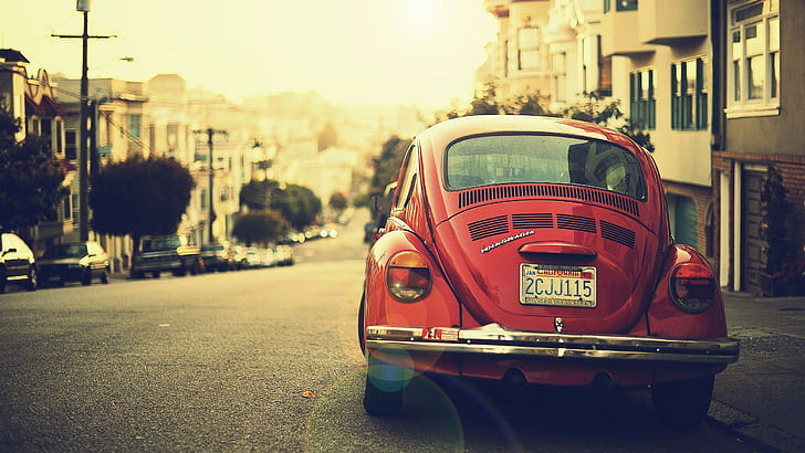 Volkswagen Vintage Car, definition, resolution, beach, high Free HD Wallpaper