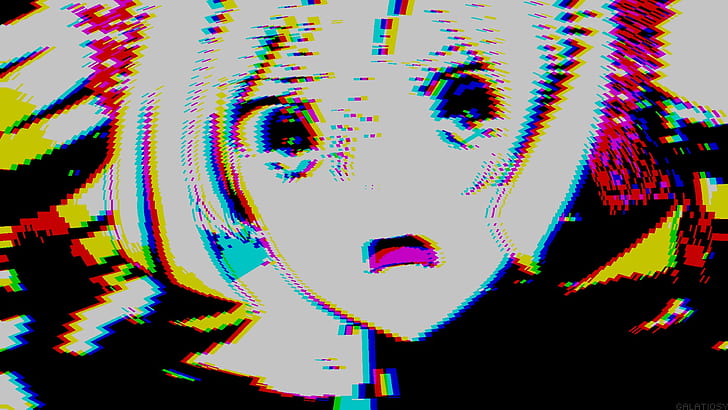 Aesthetic Anime Glitch, anime, aesthetic, girl Free HD Wallpaper