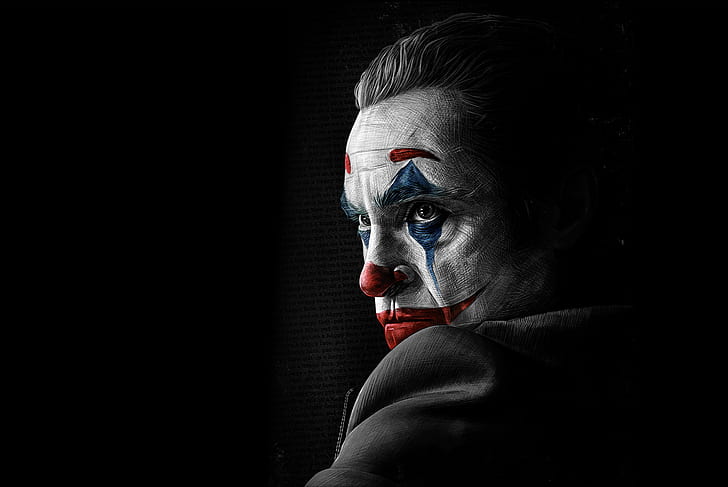 Black Joker, joaquin phoenix, joker, art, paint Free HD Wallpaper