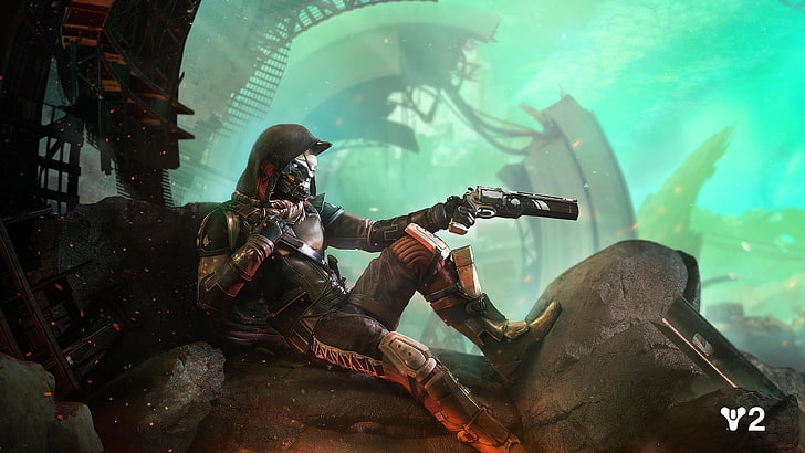 Cayde 6, hoods, machine gun, people, holding Free HD Wallpaper