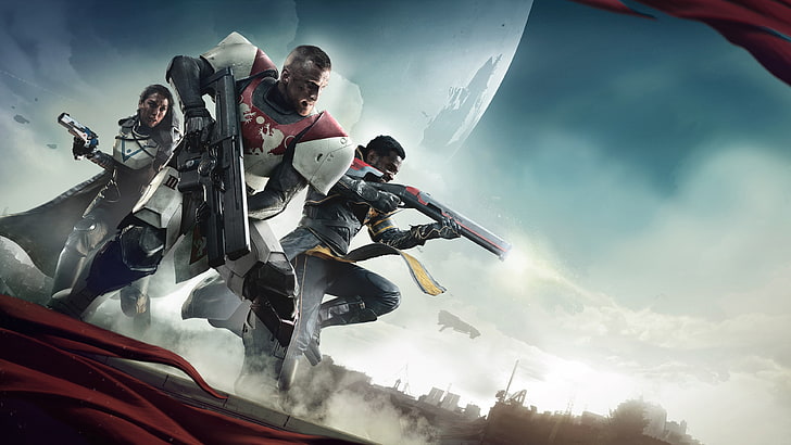 Cool Destiny 2 Hunter, sky, adventure, togetherness, video games Free HD Wallpaper