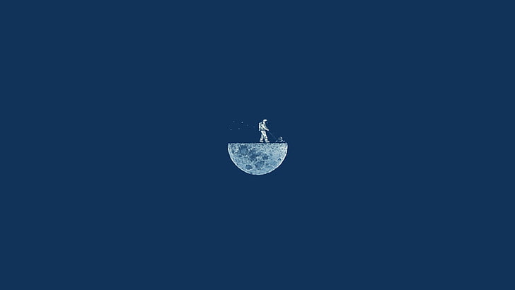 Cool iPhone Themes, blue, iphone wallpaper, astronaut, moon mow Free HD Wallpaper