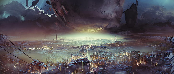 Destiny 2 Darkness Concept Art, cityscape, landscape, video games, destiny video game Free HD Wallpaper