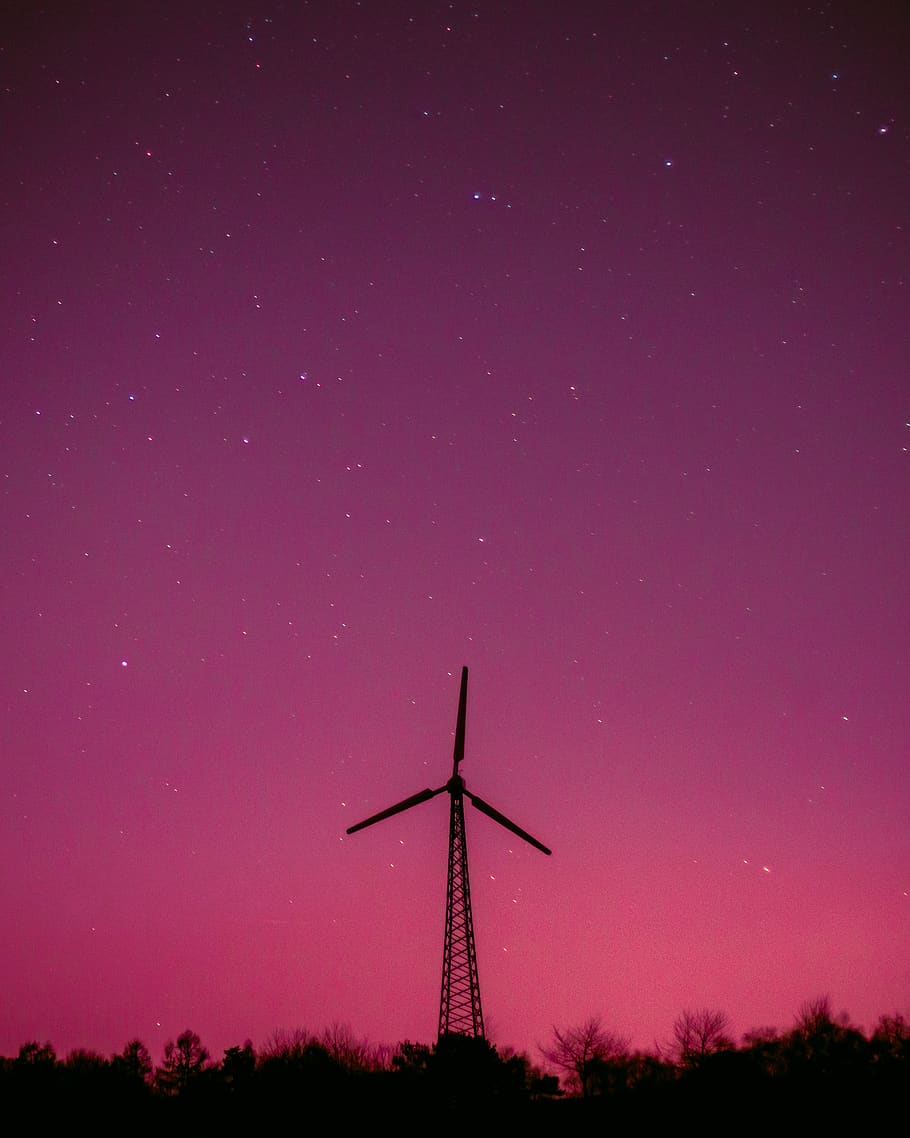 DIY Windmill, sky, environmental conservation, scenics  nature, night Free HD Wallpaper