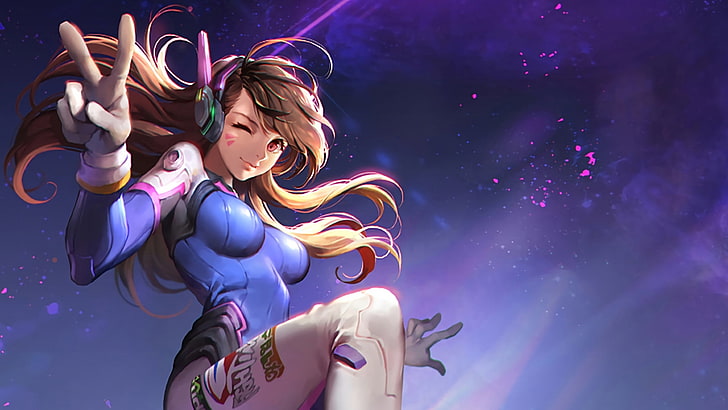 Dva Overwatch Gaming, young adult, emotion, illuminated, sky Free HD Wallpaper