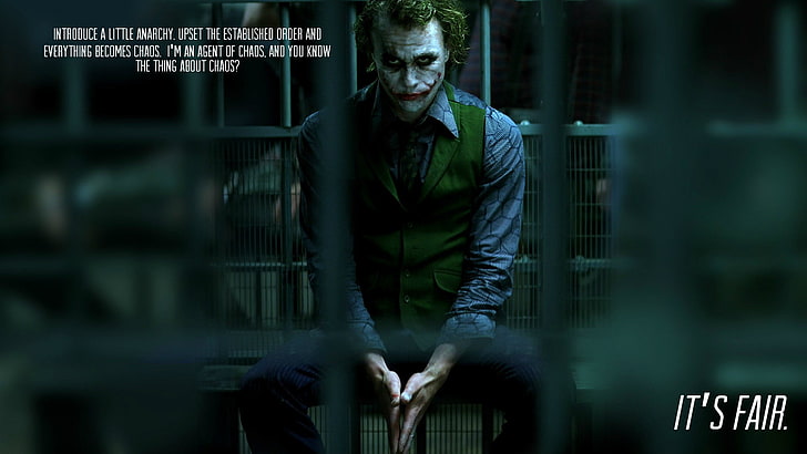 Famous Joker Quotes, waist up, three quarter length, mature men, quote Free HD Wallpaper