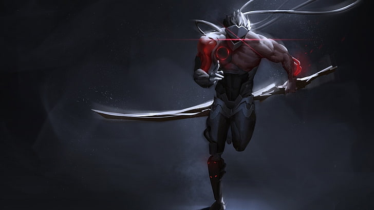 Genji Overwatch Black, black background, determination, adult, lifestyles Free HD Wallpaper