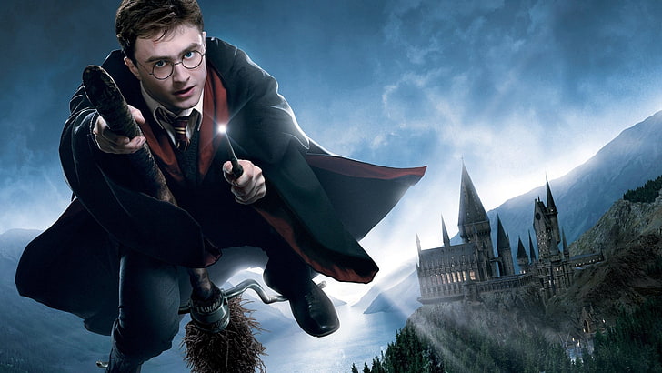 Harry Potter Flying Silhouette, potter, harry, harry potter, daniel radcliffe