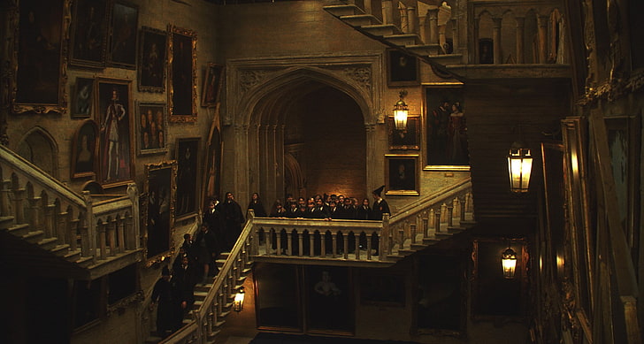 Harry Potter Wizarding World, staircase, group of people, city, religion