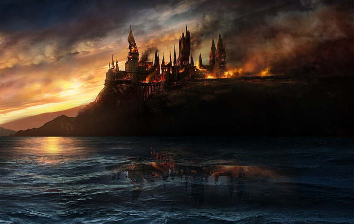 Hogwarts Castle, sailboat, spirituality, harry potter, architecture Free HD Wallpaper