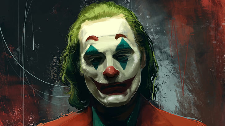 Joaquin Phoenix Joker Costume, clown, comics, fictional characters, artwork