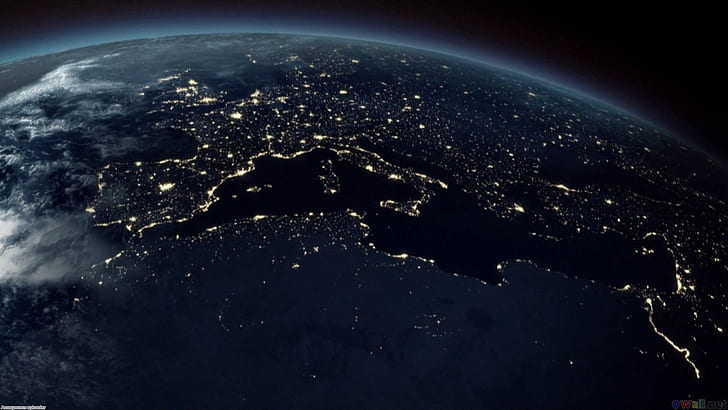 Lights Seen From Space, night, earth, space, 4k pics Free HD Wallpaper