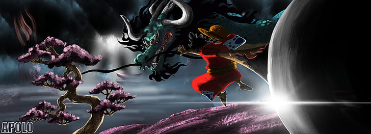 Luffy Wano Kaido, monkey d luffy, one piece, kaido one piece Free HD Wallpaper