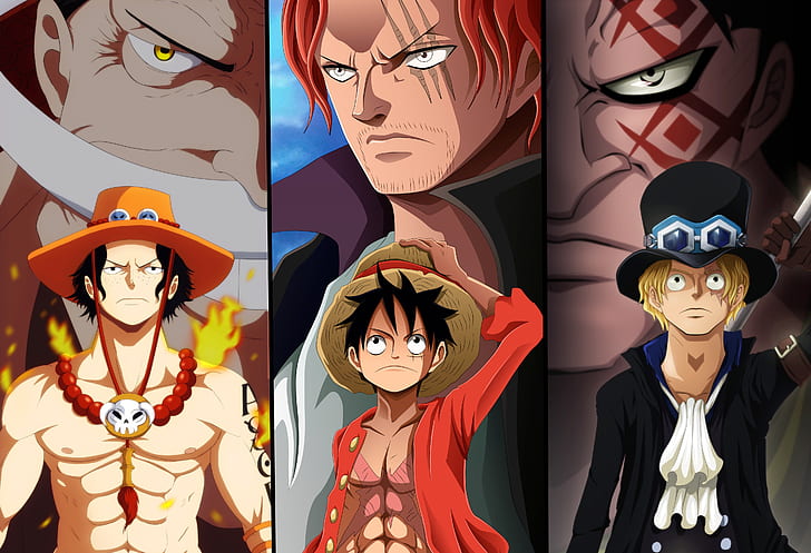 One Piece Drawing Ace Luffy Sabo, monkey d luffy, shanks one piece, one piece, edward newgate