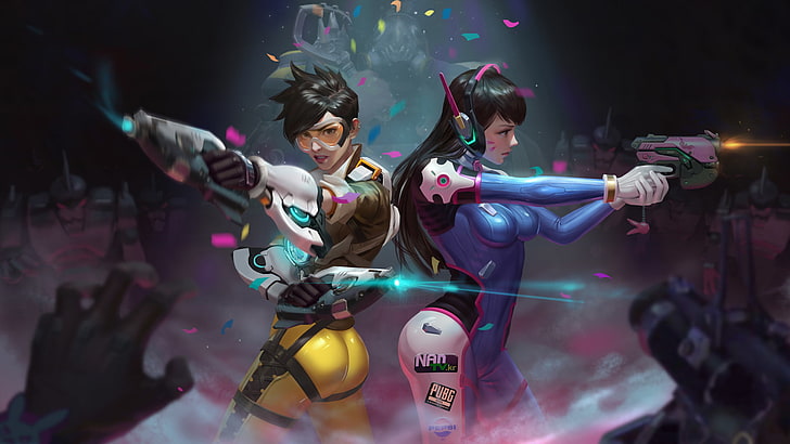 Overwatch Tracer and Widowmaker, architecture, real people, tracer, technology Free HD Wallpaper