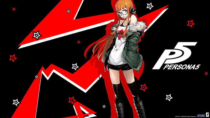 Persona 5 Royal Characters, representation, flag, star shape, sakura futaba Free HD Wallpaper