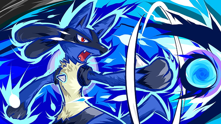 Pokemon Lucario Drawing, waving, lucario, nintendo, pokemon