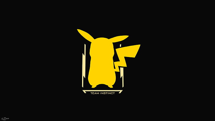 Pokemon Pikachu Logo, no people, pokemon go, team instinct, glowing Free HD Wallpaper