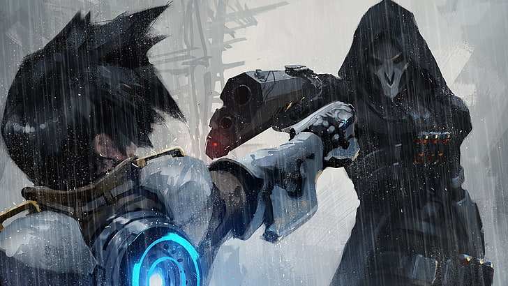 Reaper Overwatch Painting, water, real people, architecture, representation Free HD Wallpaper