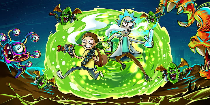 Rick and Morty High, rick, hd,, artwork, digital art Free HD Wallpaper