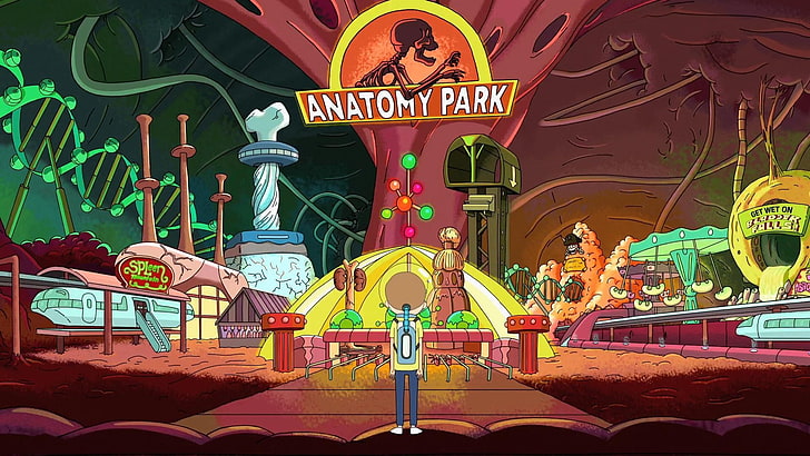 Rick Morty, morty, representation, theme parks, text