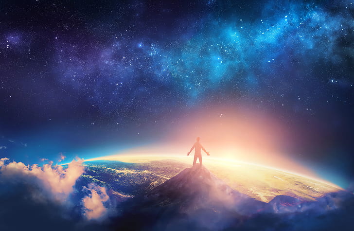 Room Empty Space, mountain top, man, standing, space Free HD Wallpaper