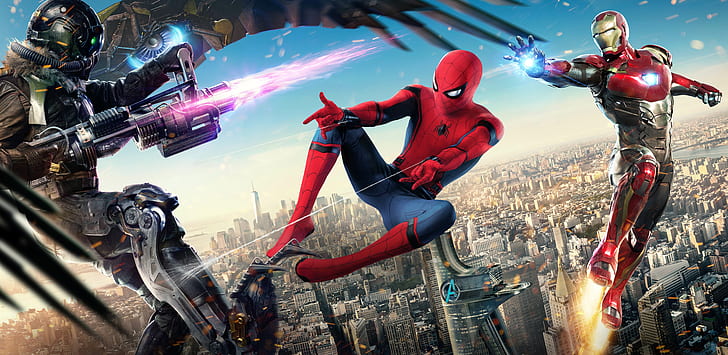Spider Man and Iron Man Infinity War, spiderman, iron man, vulture, spiderman homecoming Free HD Wallpaper