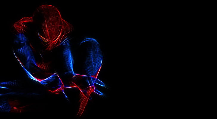 SpiderMan, copy space, spiderman, illuminated, creativity Free HD Wallpaper